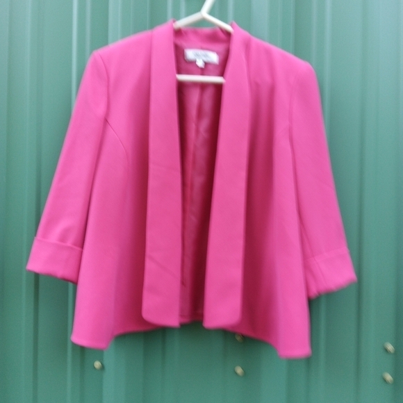 Women's Jones Studio Hot Pink Cropped Blazer Suit Jacket Plus Size 14 - Picture 1 of 2